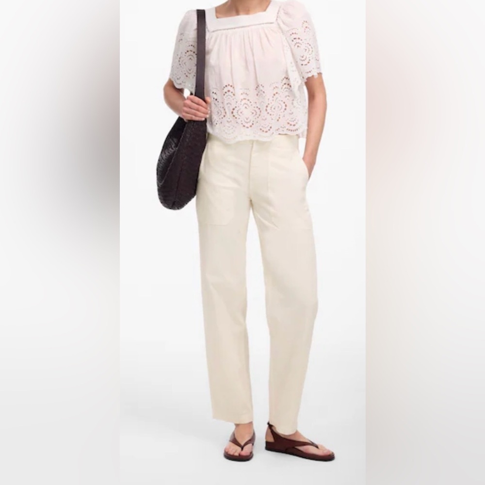 Madewell Tapered- Leg Cream Wide Leg Women's Pants
